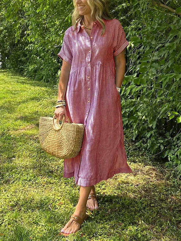 Cassie - Elegant Striped Dress
