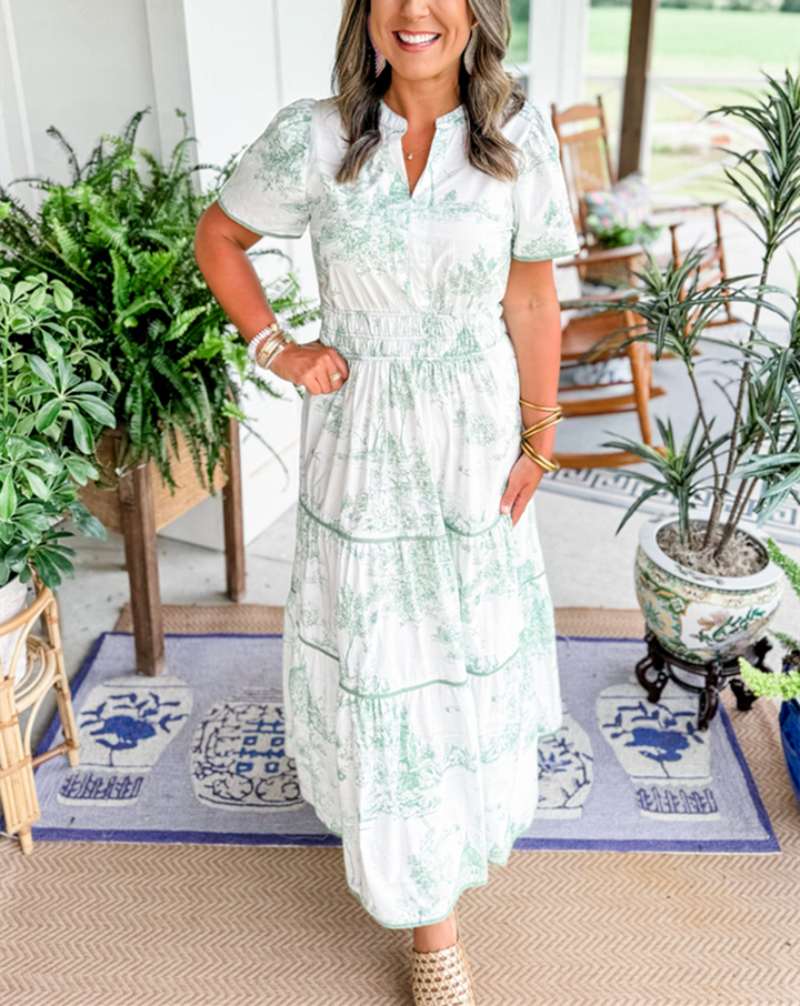 ILLYRIA – FLOWY TOILE PRINT MAXI FOR TIMELESS STYLE