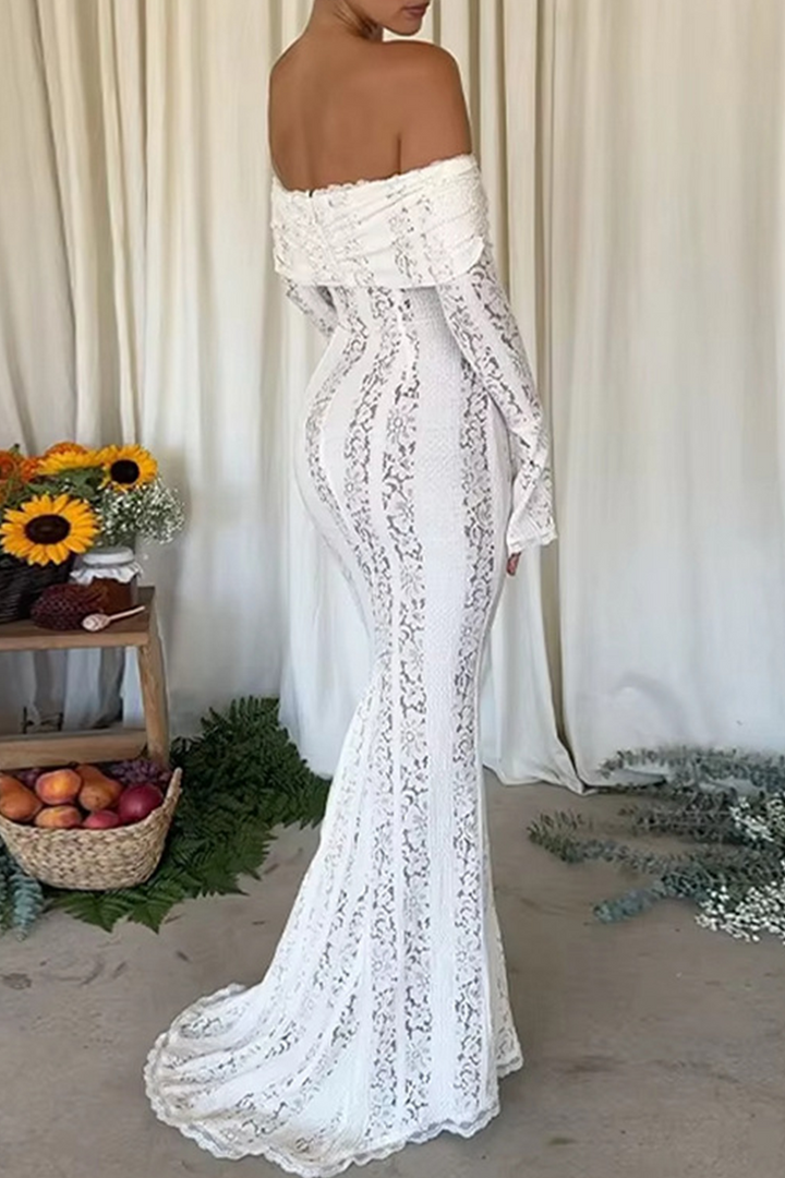 SAPHIRA – SEXY LACE HOLLOW OUT OFF-SHOULDER DRESS