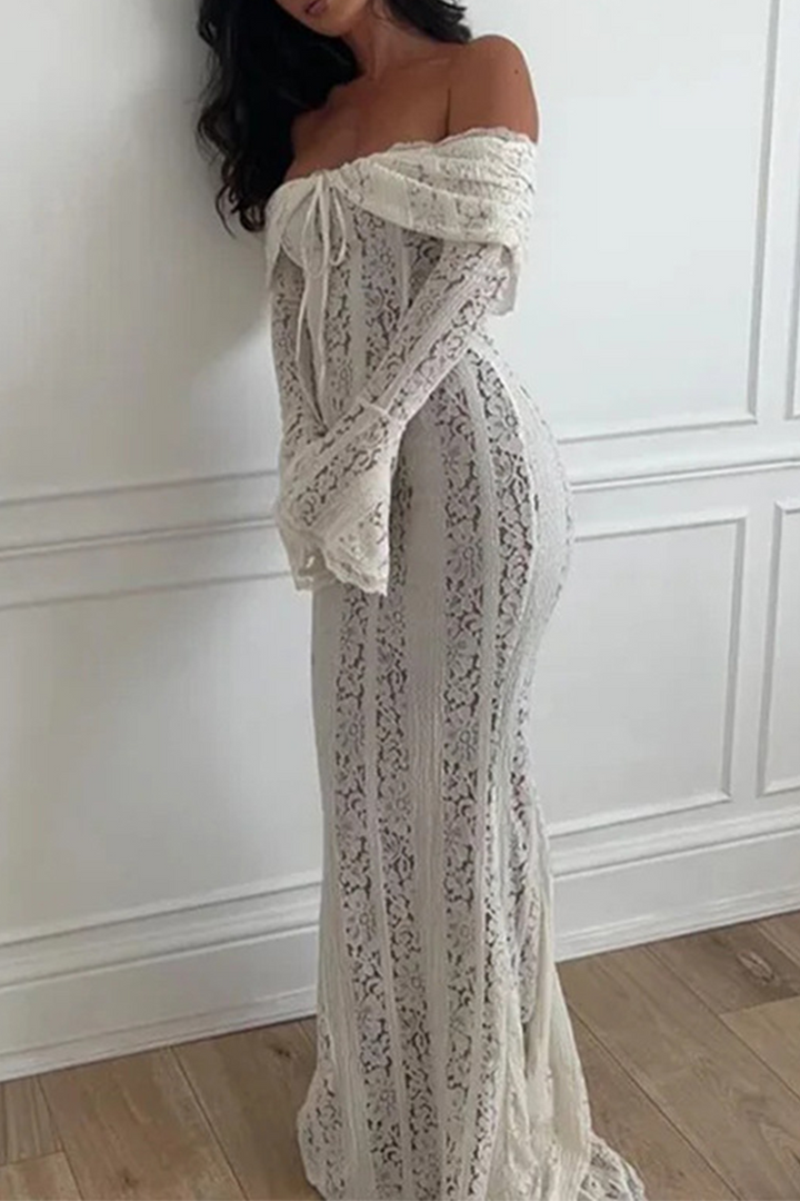 SAPHIRA – SEXY LACE HOLLOW OUT OFF-SHOULDER DRESS