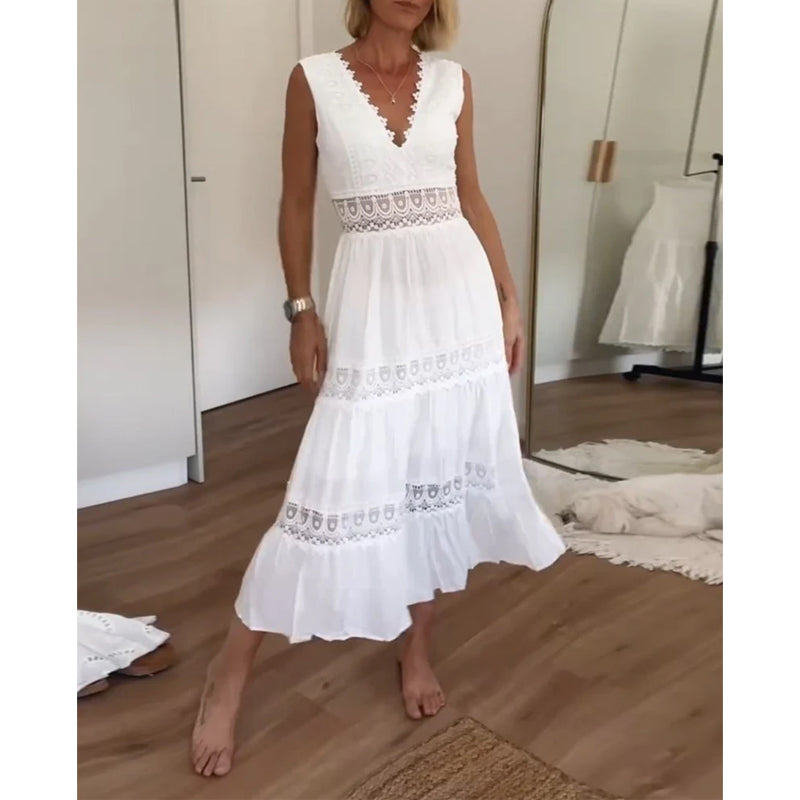 Aurelie™ | Elegant Lace Dress with V-Neck
