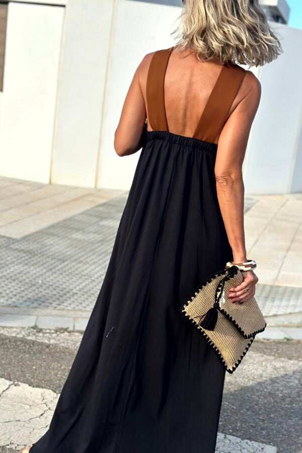 CARYS – WOMEN'S CROSS BACKLESS SLEEVELESS DRESS