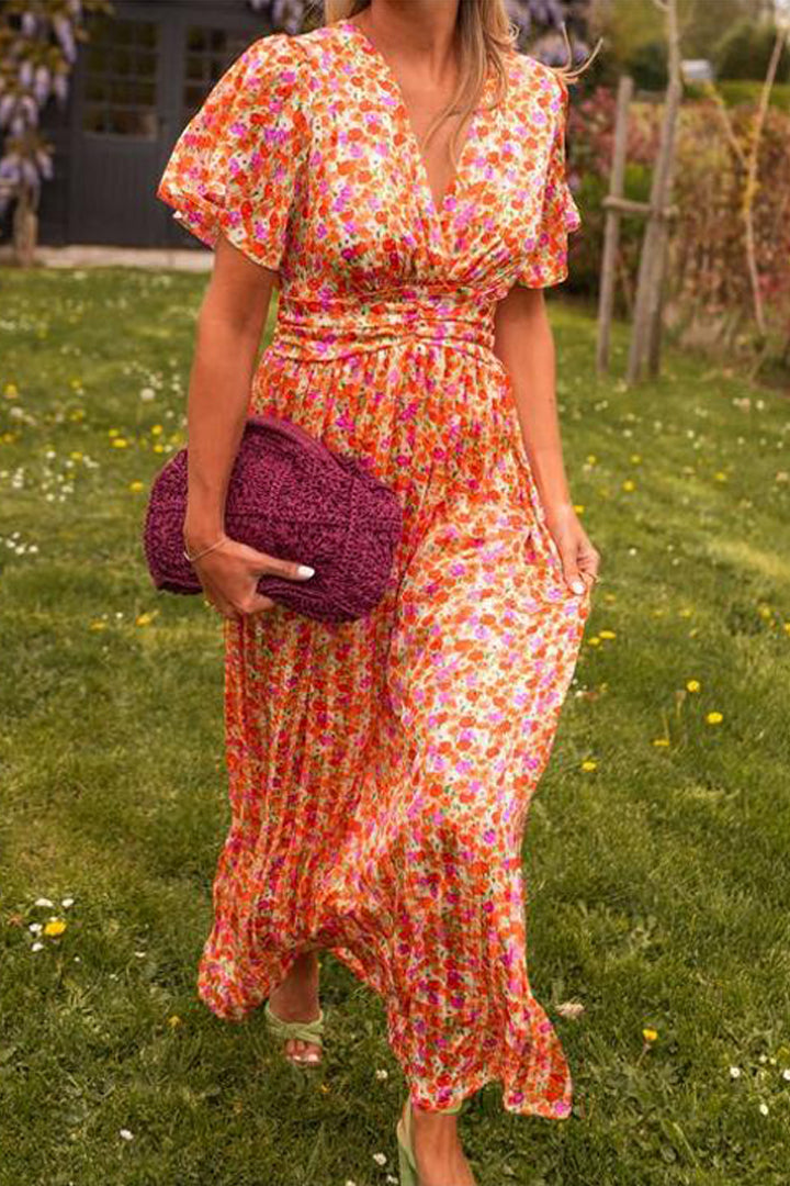 Alora Elegant V-Neck Maxi Dress