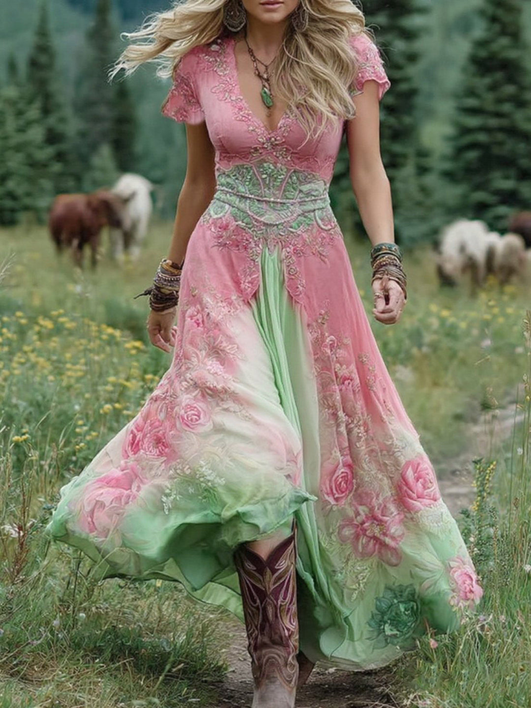 Mavis – Elegant Floral Maxi Dress