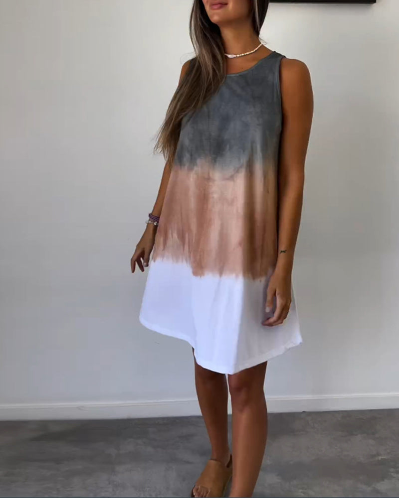 ORISSAYA – CASUAL GRADIENT DRESS