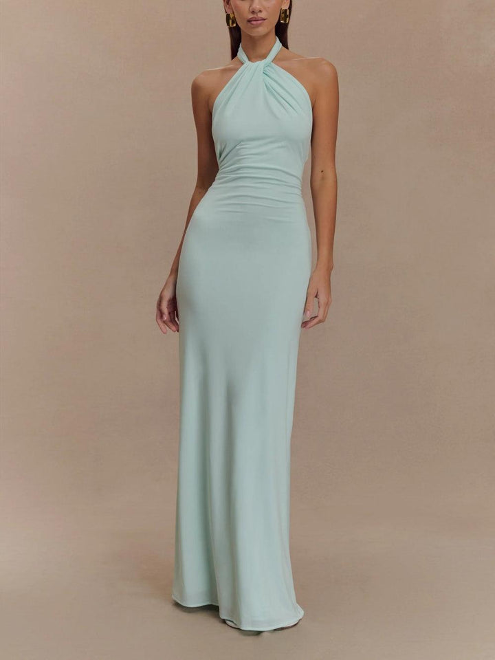 Slinky Halter Maxi Dress Lagoon