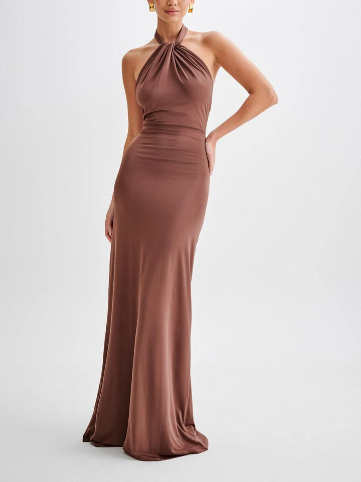 Slinky Halter Maxi Dress Lagoon