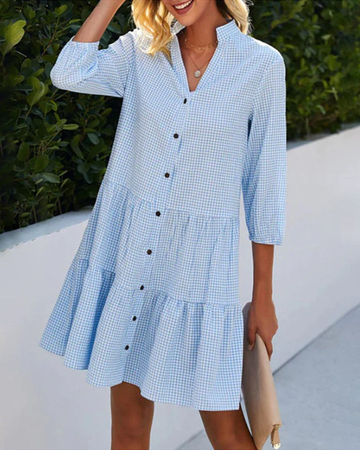 AMOURA – BREEZY PLAID SUNDRESS