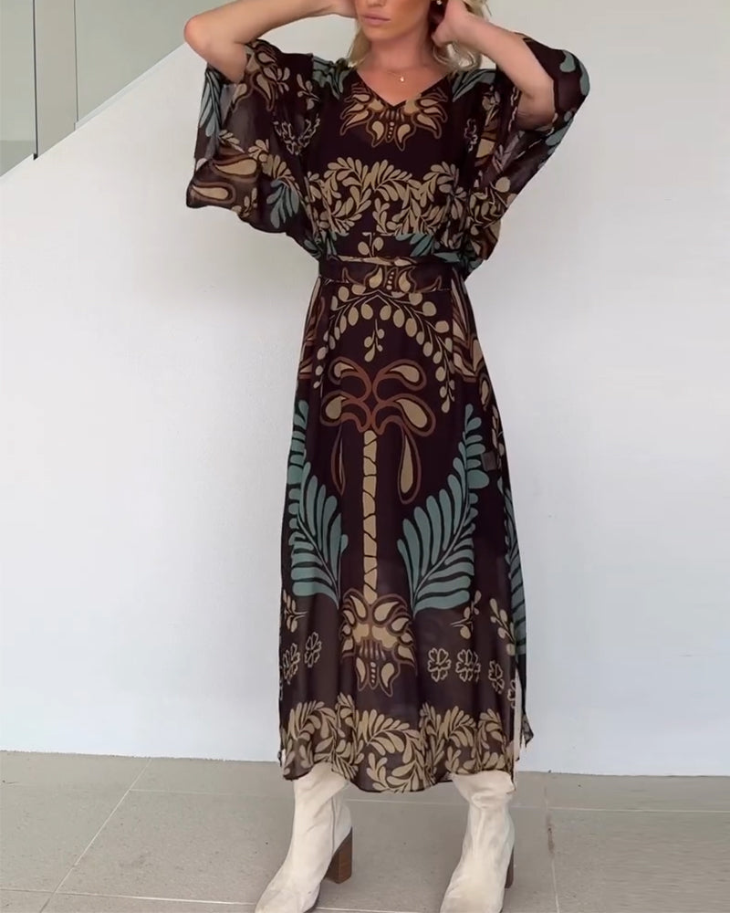 Dress Bohemian V-neck Loose