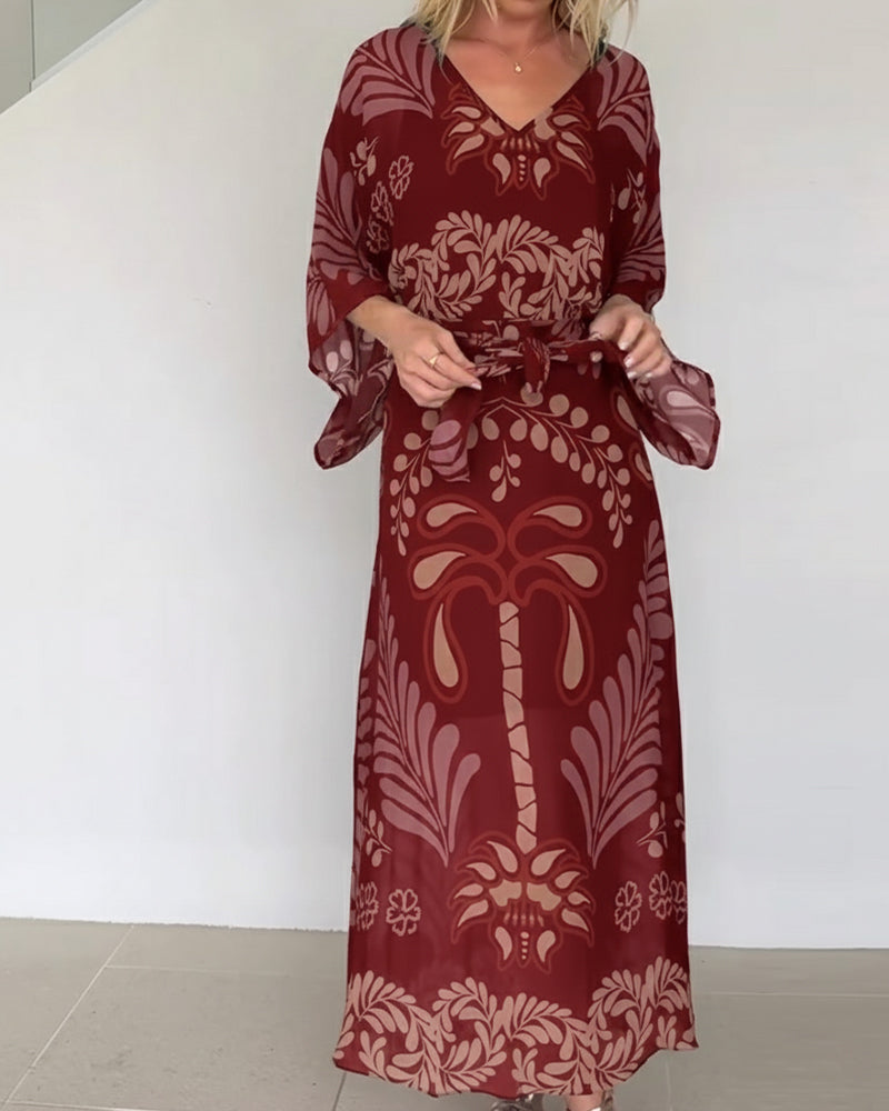 Dress Bohemian V-neck Loose