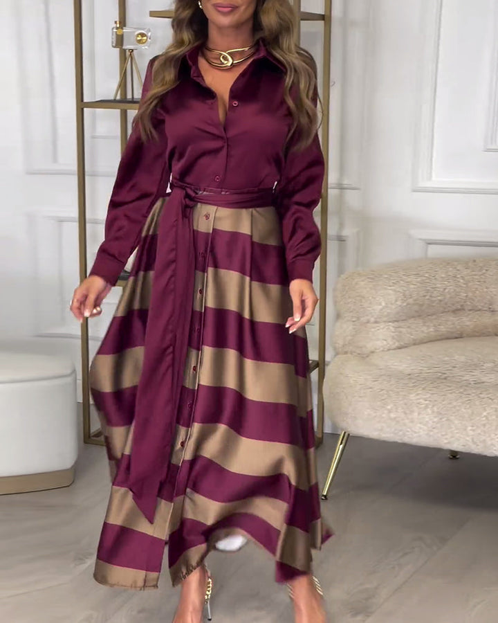 Ariana - Striped Elegance Dress