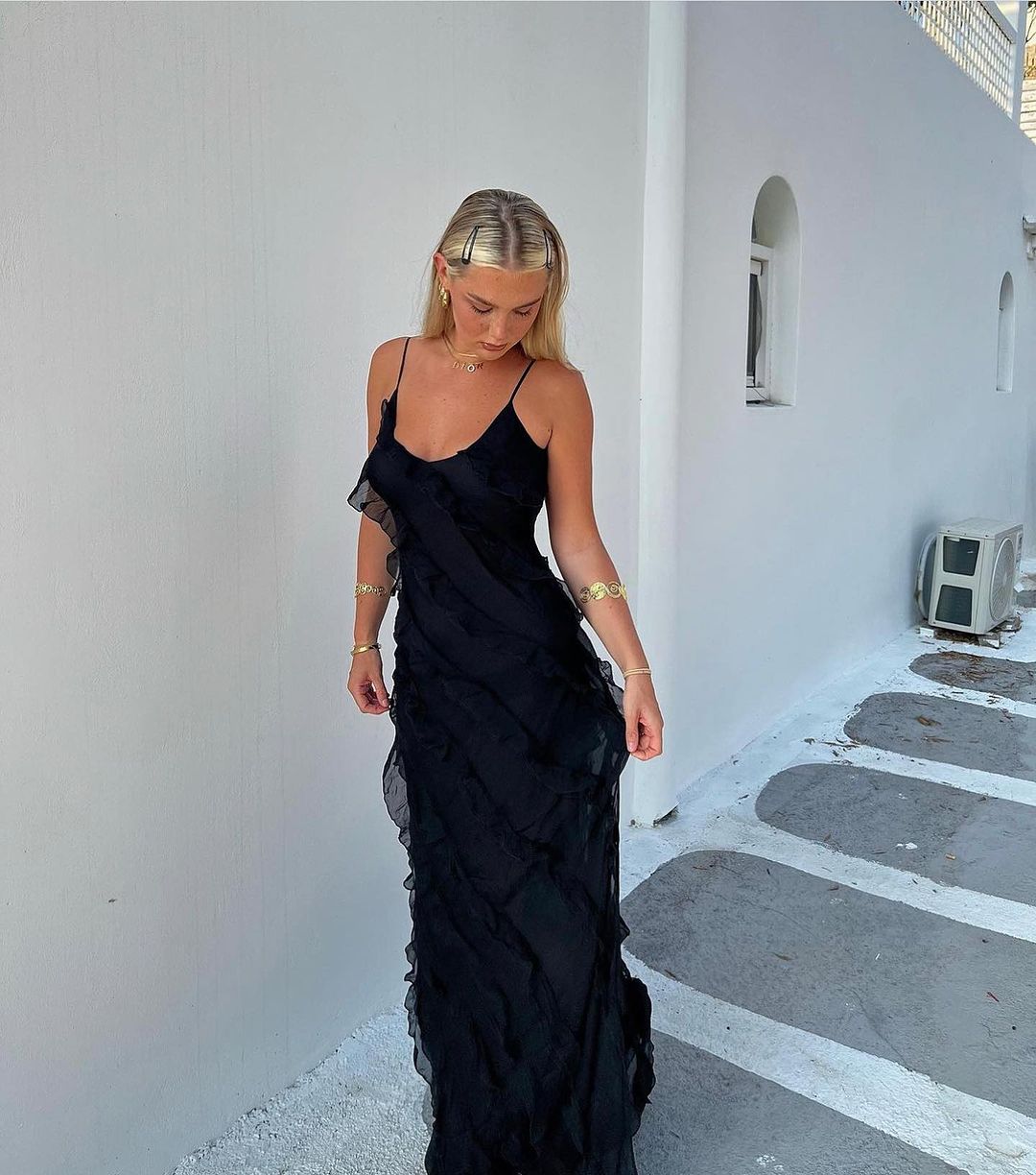 Aliza - Ruffled Maxi Dress