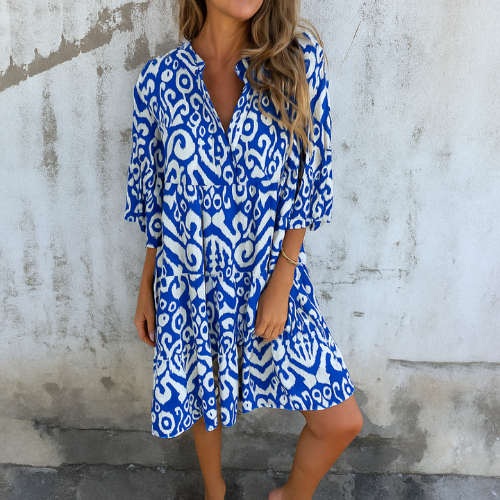 LUNA – ELEGANT V-NECK DRESS FOR MODERN GRACE