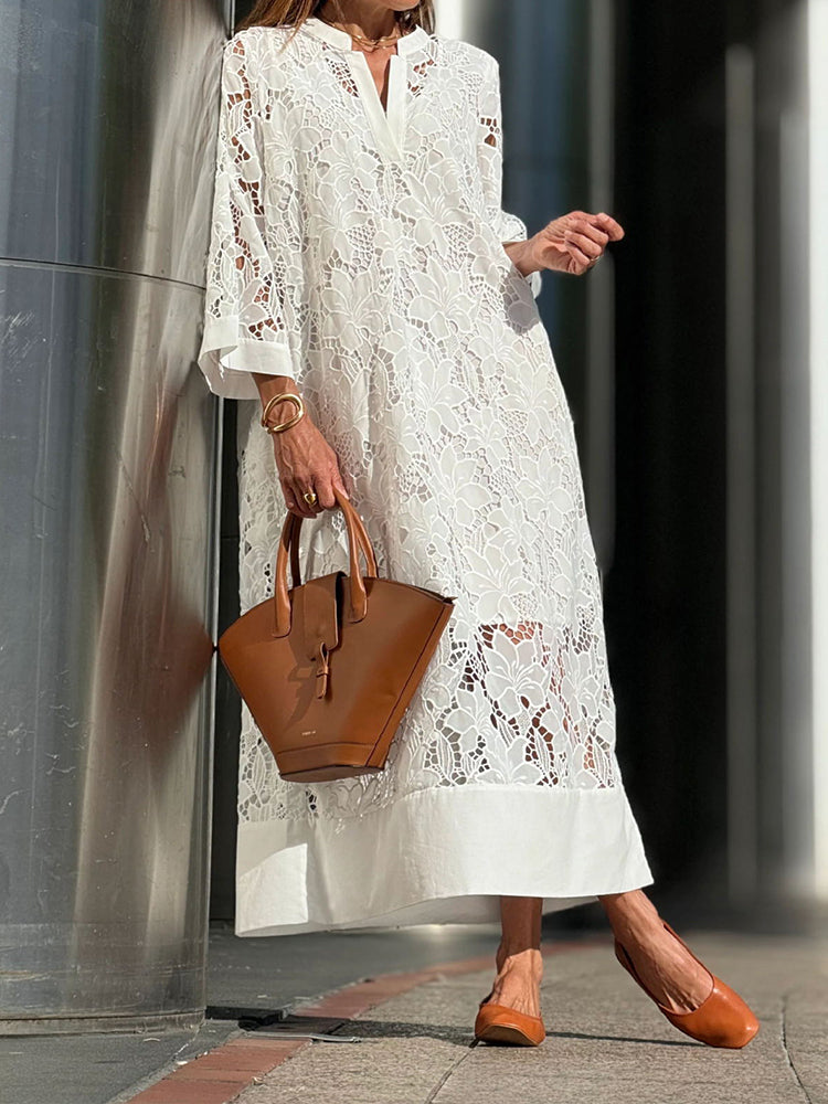 Grace - Modern Flowing Refined Lace Dress
