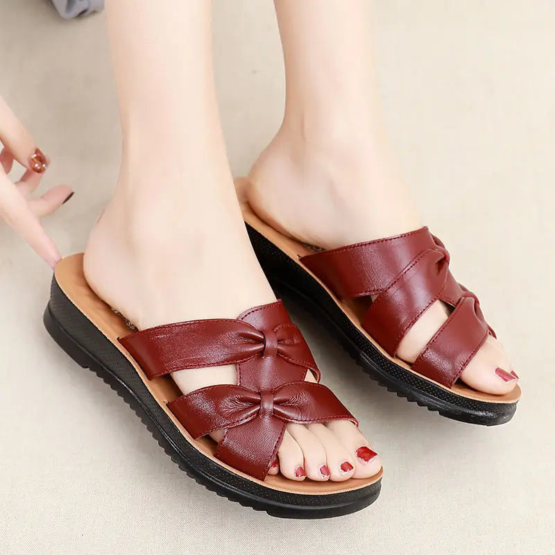 Sandalia de Couro Lady Ortopédica -  [COMPRE 1 LEVE 2 PARES]