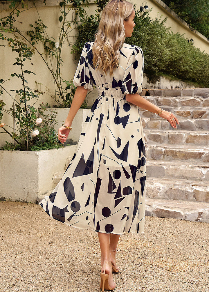 Flore - Elegant Dress with Floral Pattern