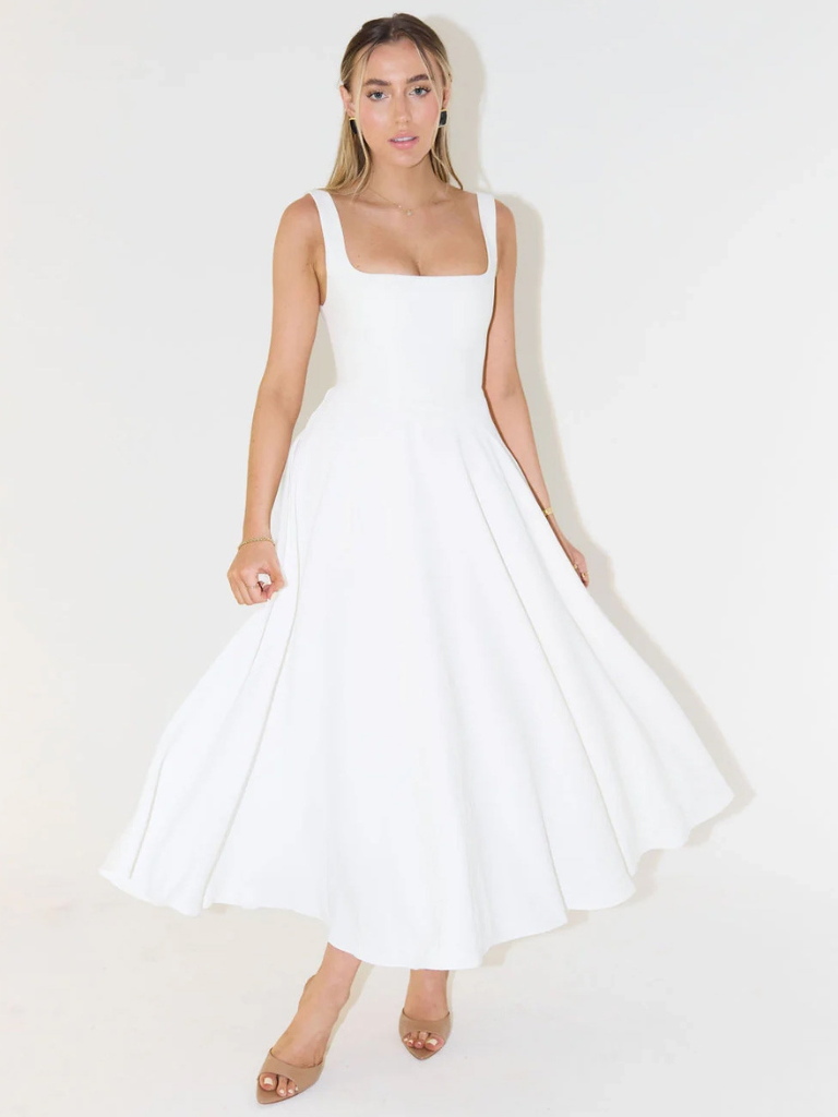 Women’s Sleeveless Corset Midi Dress
