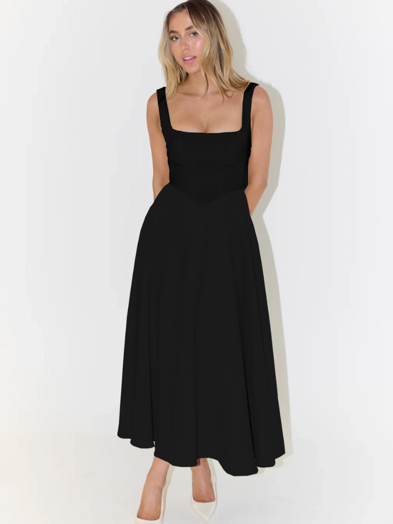 Women’s Sleeveless Corset Midi Dress
