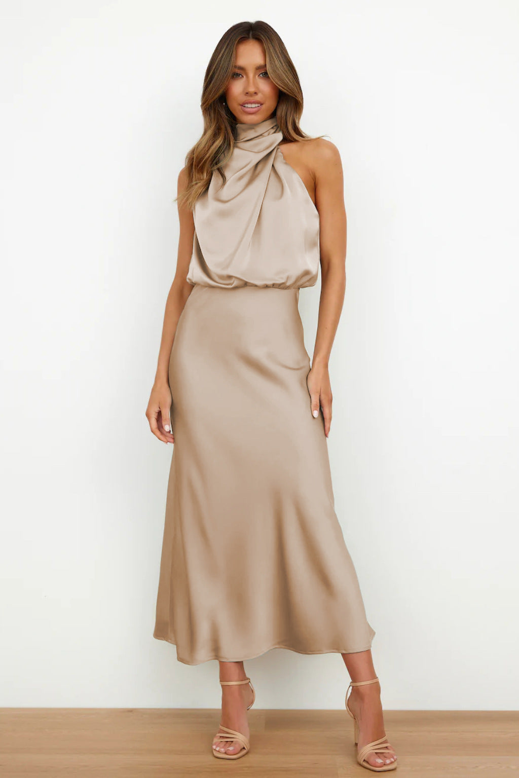 NAYLIRA – MIDI DRESS WITH OFF-THE-SHOULDER DESIGN