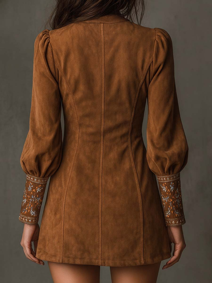 Short Suede Effect Dress