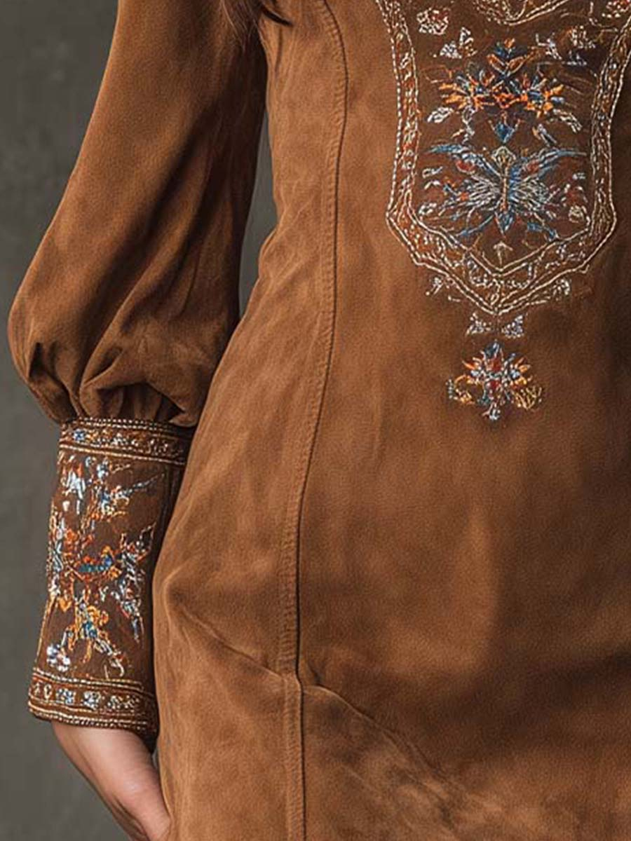 Short Suede Effect Dress