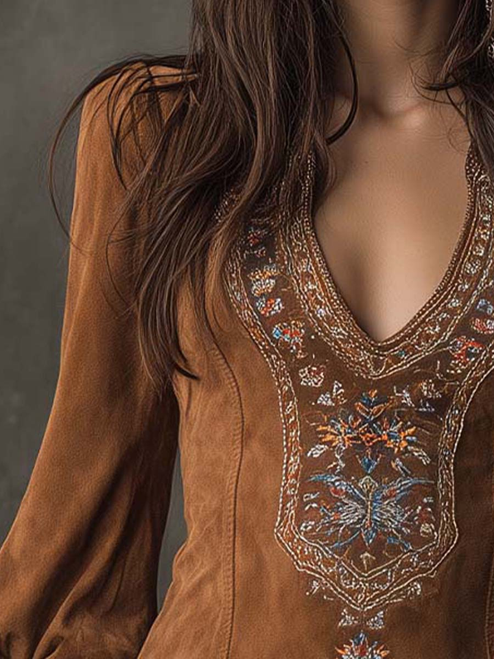 Short Suede Effect Dress