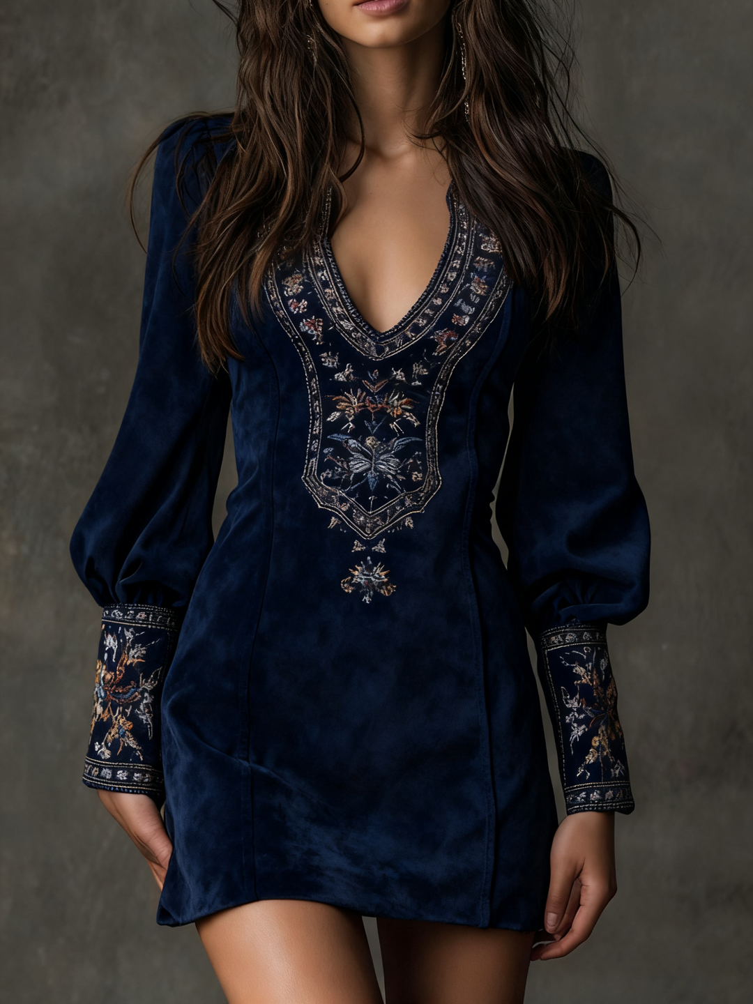 Short Suede Effect Dress