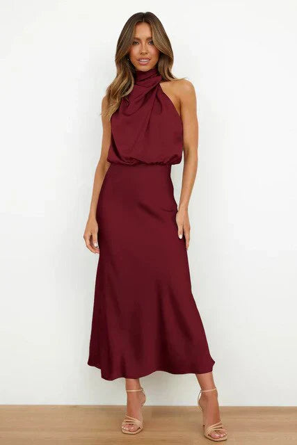 NAYLIRA – MIDI DRESS WITH OFF-THE-SHOULDER DESIGN
