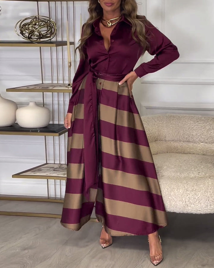 Ariana - Striped Elegance Dress