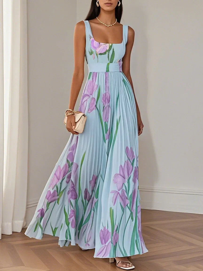 Mary - Elegant Pleated Maxi Dress