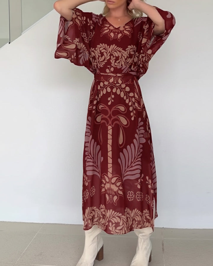 Dress Bohemian V-neck Loose