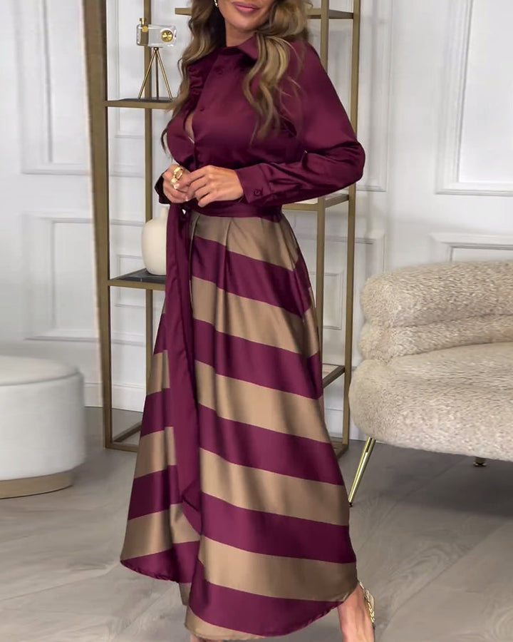 Ariana - Striped Elegance Dress