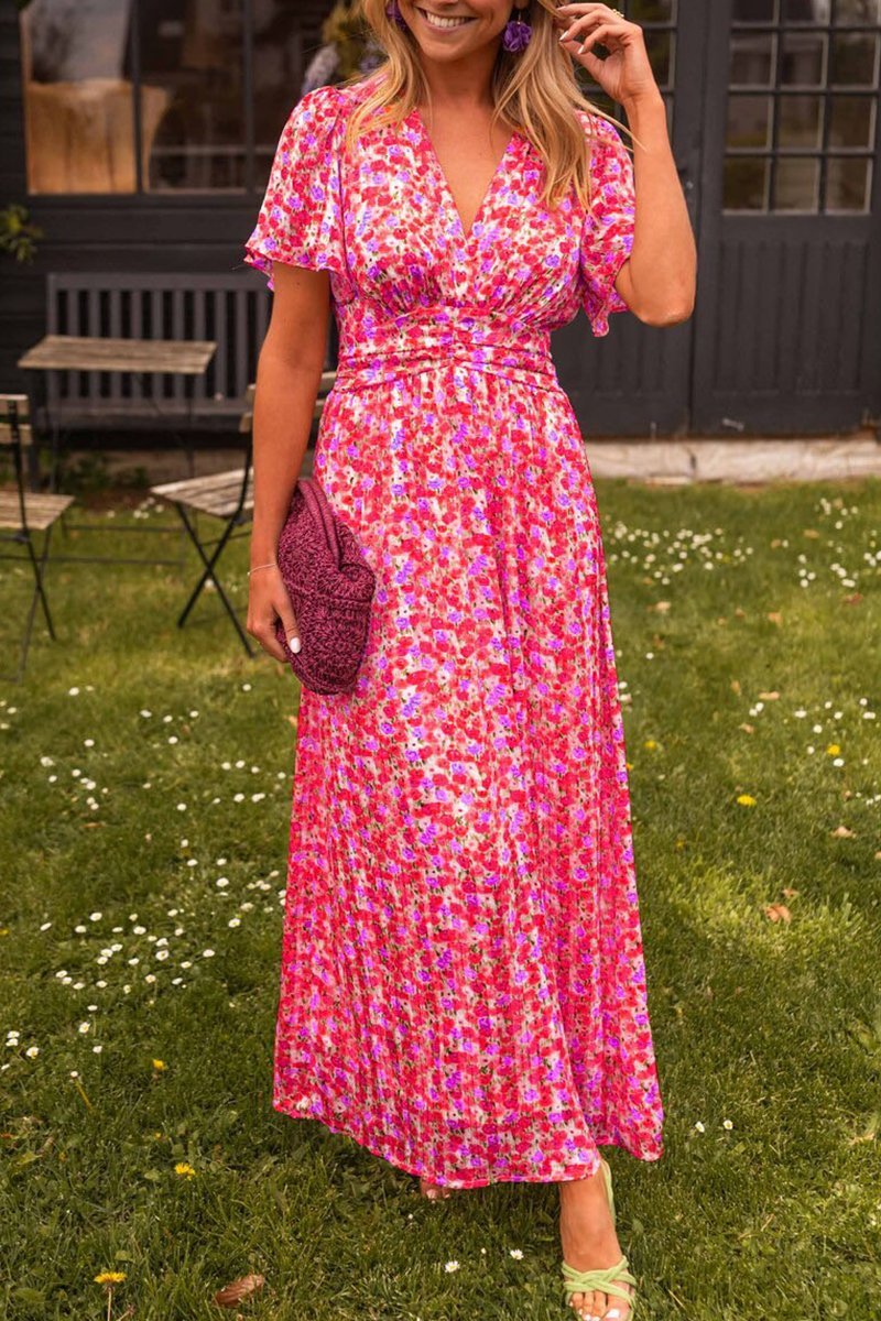 Alora Elegant V-Neck Maxi Dress