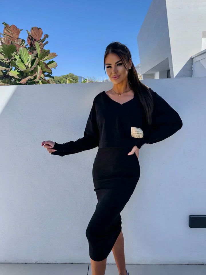 ONDINE – ELEGANT KNIT OVERLAY DRESS DUO