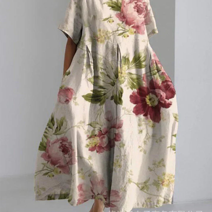 Romilly | Lace-Up Dress with Floral Print