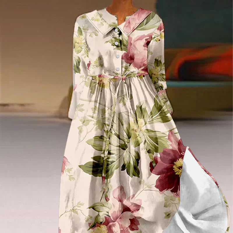 Romilly | Lace-Up Dress with Floral Print