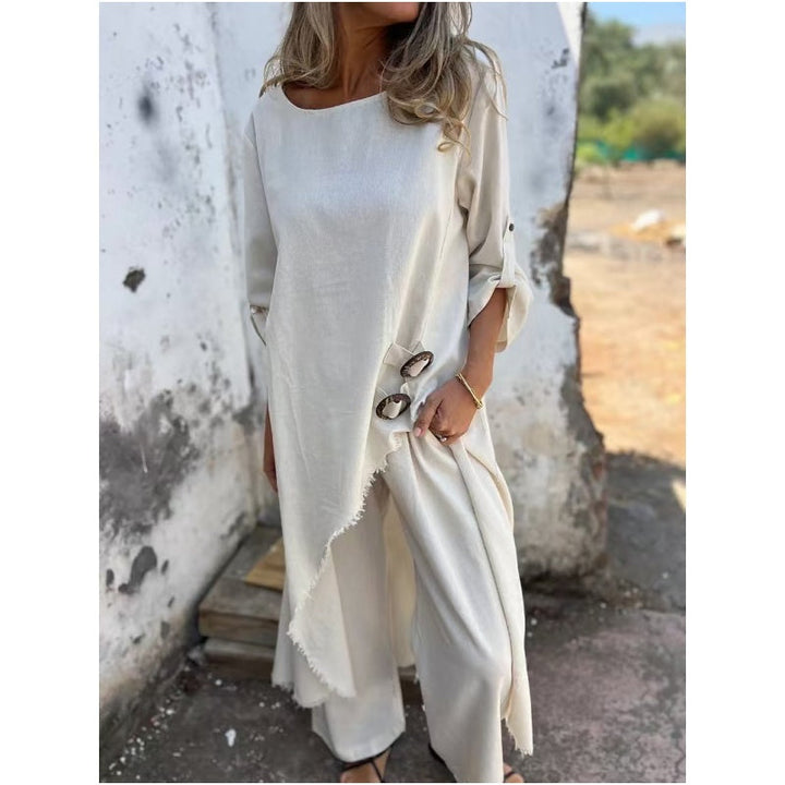 Everly – Elegant Cotton and Linen Two-Piece Suit