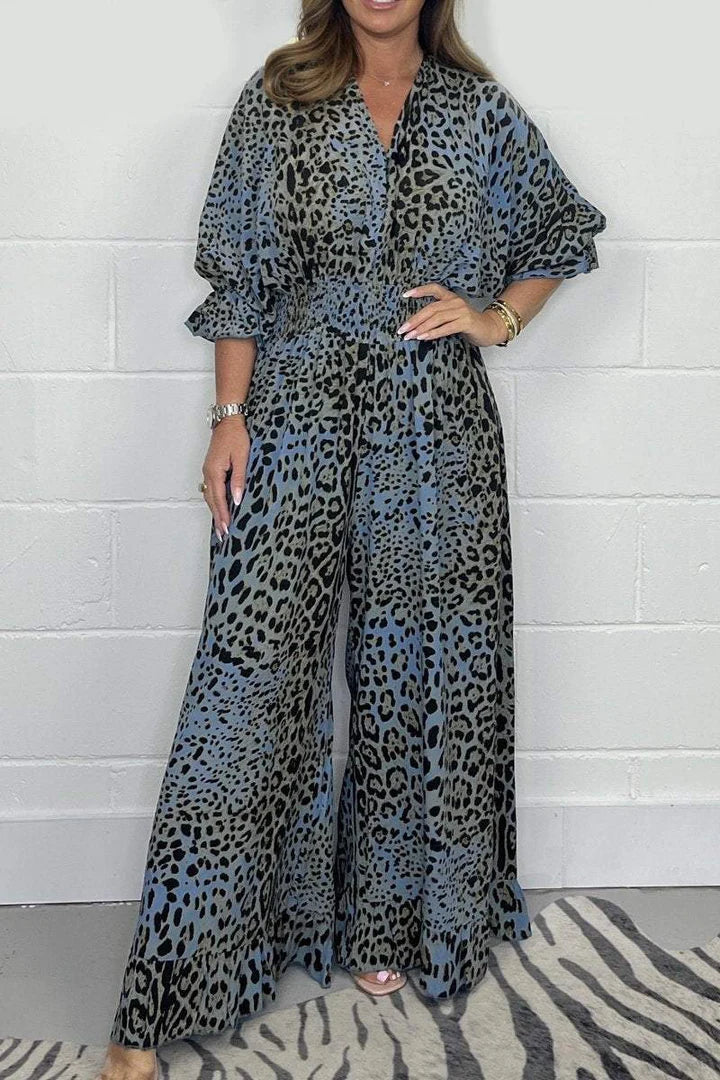 Zariah | Leopard Print V-Neck Dress